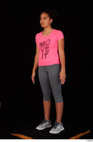  Zahara dressed grey sneakers grey sports leggings pink t shirt sports standing whole body 0002.jpg